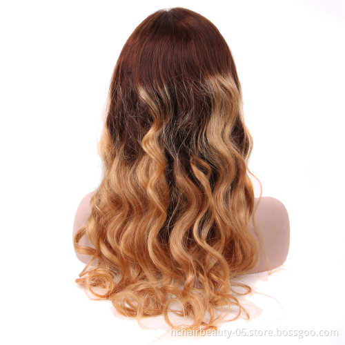 Ombre  Lace Front Wig Body Wave Human Hair Wigs Brazilian Remy Hair 13*4 Lace Frontal Wigs Pre-Plucked With Baby Hair For Women